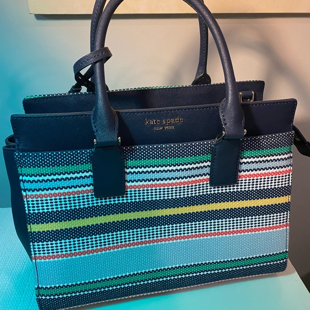 New Kate Spade Boardwalk stripe satchel no straps
